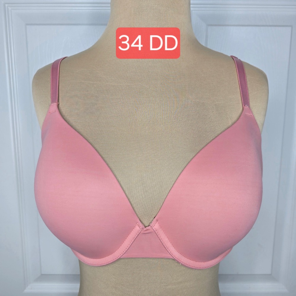 PINK 34 DD‎ Bra Everyday Lightly Lined Adjustable Straps Pink